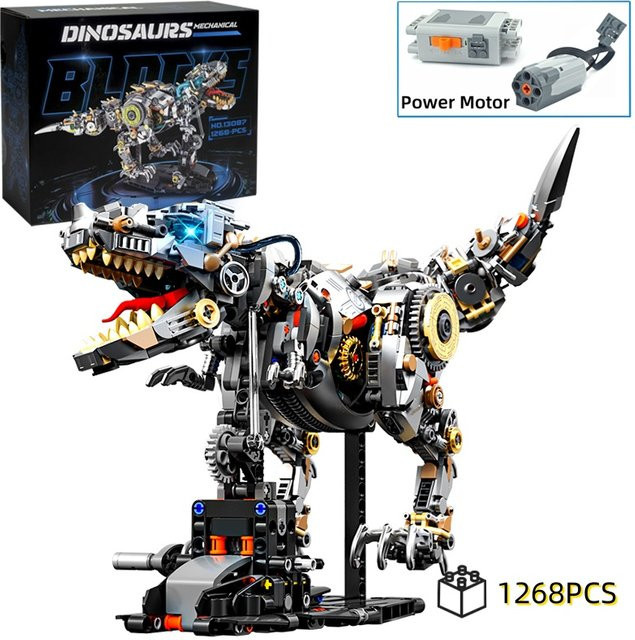 HUATEC Mechanisches T-Rex Modell Dinosaurier-Bausteine aus Kunststoff in Multicolour als pädagogisches DIY-Set - Bild 1