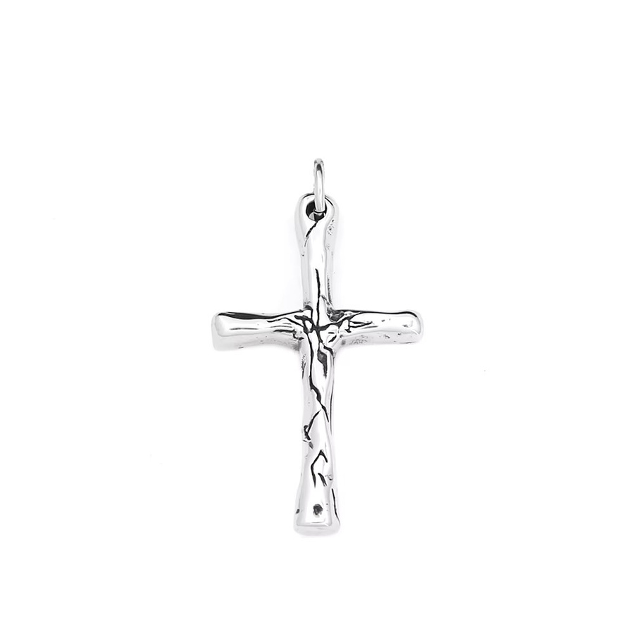 NORTHMAN Halskette mit Kreuz Anhänger, Edelstahl, Silber, Vintage, Unisex - Bild 4