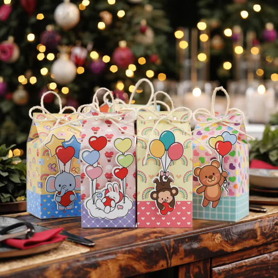 Niedliche Papierboxen in Multicolour für Süßigkeiten und Kekse als Geschenkverpackung für Valentinstag oder Partys - Bild 2