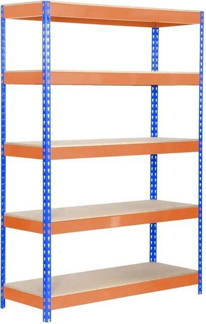 PROREGAL Schwerlastregal Wood Yeti Light Blau-Orange H x B x T: 200 x 120 x 45 cm - Bild 1