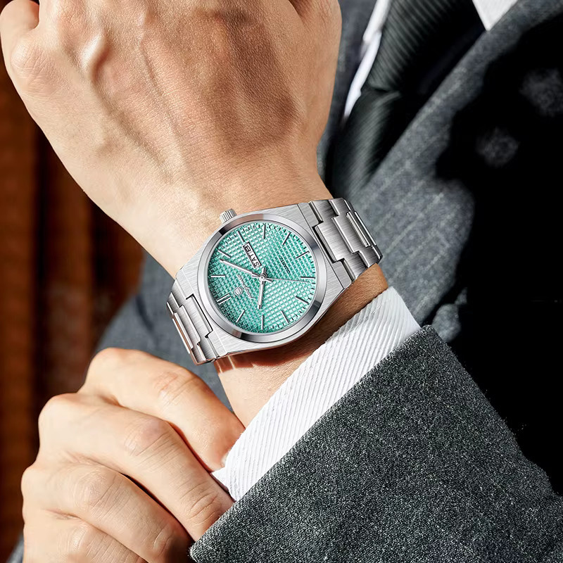 PAAZOMU Chronograph, Quarz, Edelstahl, Grün, Herren - Bild 4