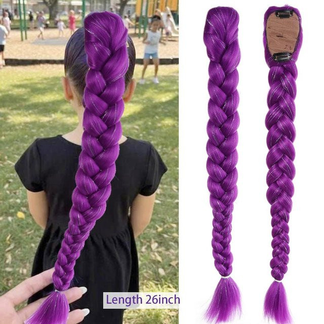 Synthetischer geflochtener Haarzopf Rumi, lila, 26 Zoll, für Kinder - Bild 1