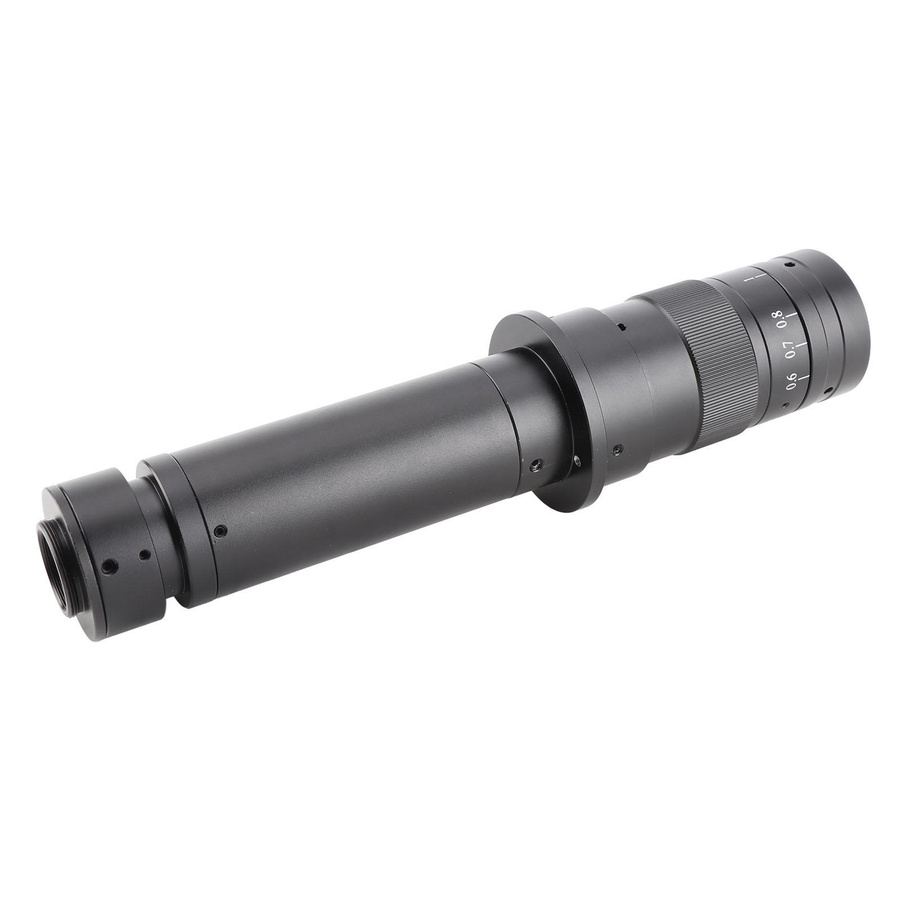 Koogeelife C-Mount Objektiv mit 300-fachem Zoom und einstellbarer Vergrößerung aus Aluminiumlegierung in Schwarz für Industrie-Mikroskopkameras - Bild 2