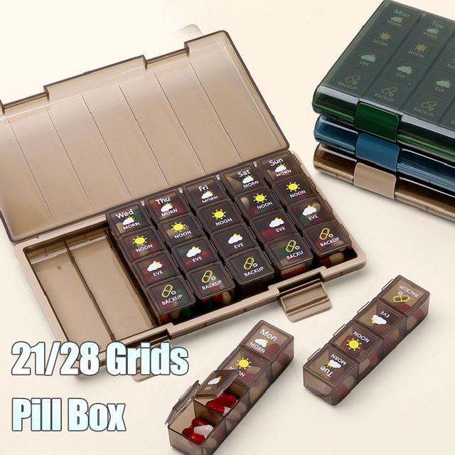 MARFLY Pillendose, 21/28 Grid, Braun, Unisex - Bild 1