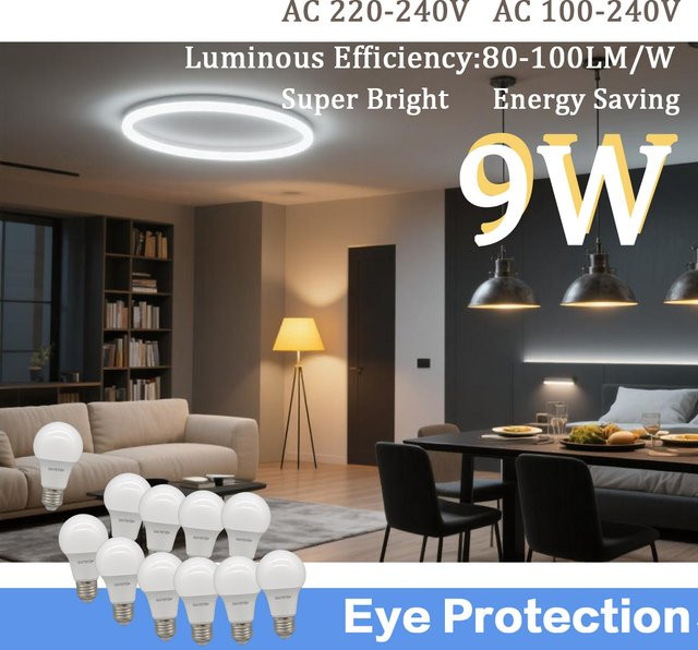 Gatetop LED-Glühbirne E27 mit 9W, Warmweiß, RA80 - Bild 1