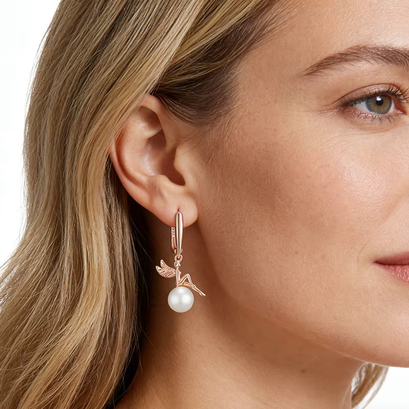 Kinel Ohrringe, 585 Gold, Roségold, Perle, Damen - Bild 2