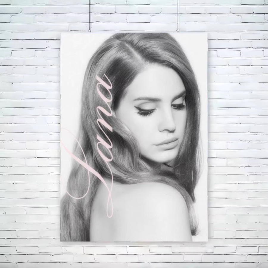 Lana Del Rey Klassische Filmplakate Wandkunst in Schwarz und Rosa als grafisches Poster im nordischen Stil - Bild 4