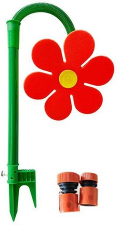 Crazy Daisy Rasensprenger Tanzende Blume rot, 360-Grad-drehende Sonnenblume aus Kunststoff