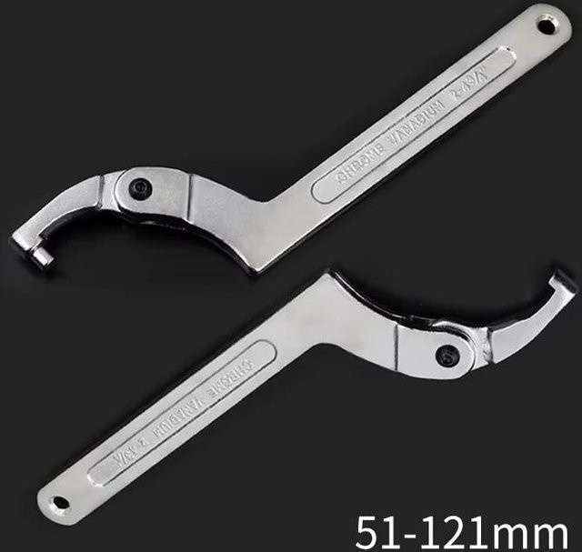Yiran Furniture Verstellbarer Universal-Hakenschlüsselsatz aus Chrom-Vanadium in Silber - Bild 1
