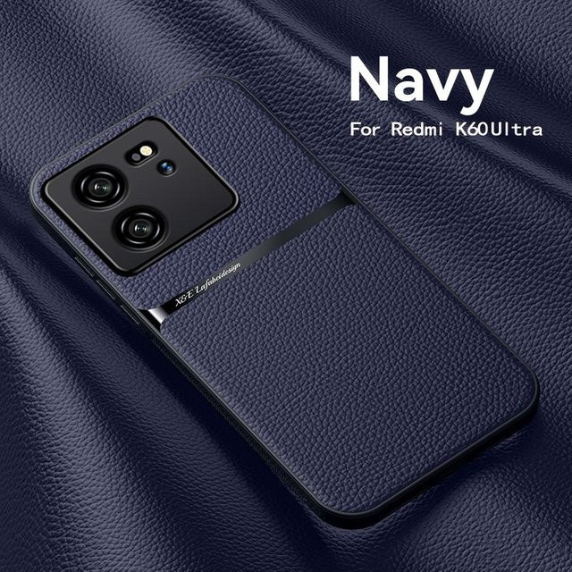Magnetische Leder Handyhülle für Xiaomi 13T Pro, Xiaomi 13T und Redmi K60 Ultra in Blau, stoßfeste Abdeckung - Bild 1