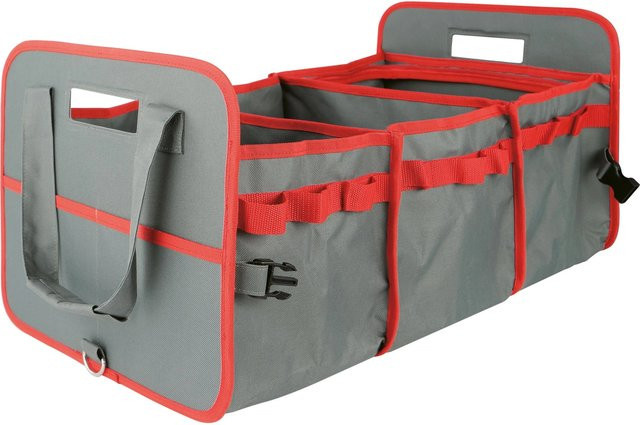Faltbare Aufbewahrungstasche in Grau-Rot, B/T/H: 30 x 65 x 37 cm - Bild 1