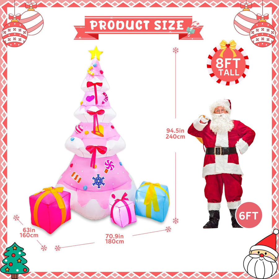 Aufblasbarer LED-Weihnachtsbaum Airmodel 2,4 in Rosa für Outdoor und Garten - Bild 5