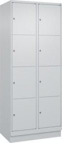 C+P Schließfachschrank Classic PLUS mit Sockel und 2 Abteilen, Farbe Lichtgrau, B/T/H: 80 x 50 x 195 cm - Bild 1