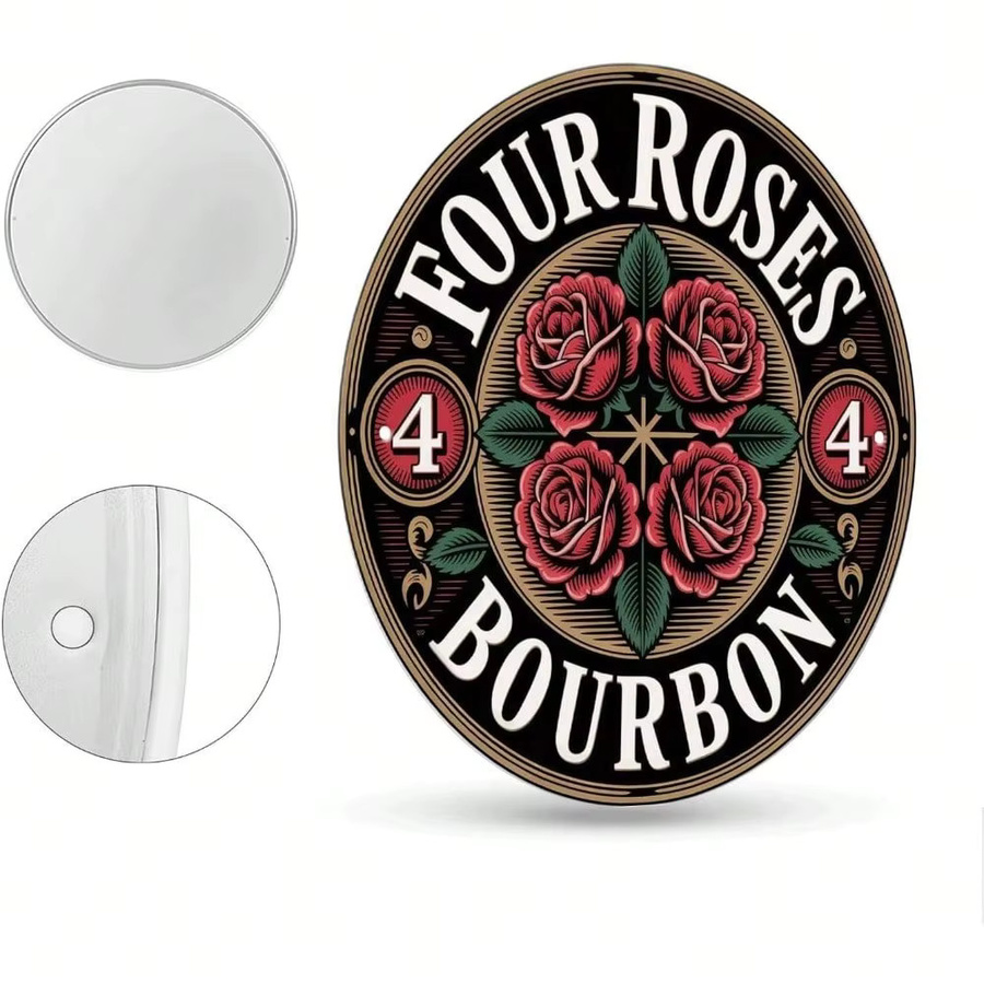 Four Roses Bourbon Metallschild CIFBUY Retro-Wanddekoration Mehrfarbig, Durchmesser: 20,3 cm - Bild 3