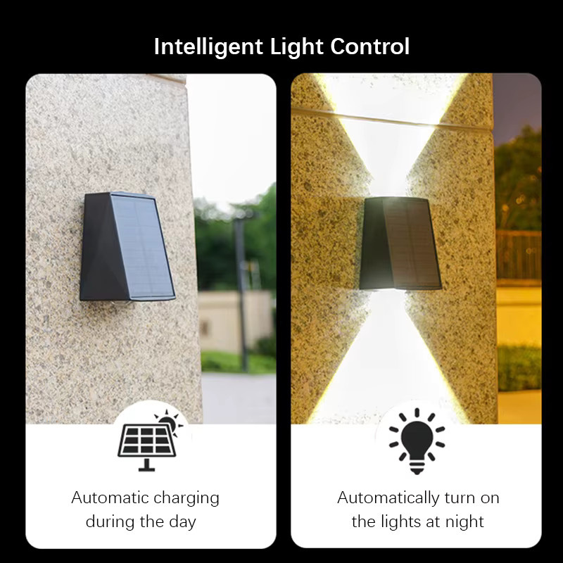 SHENZHITECH Solar-Wandleuchten für Garten und Terrasse in Weiß oder Schwarz mit kühlem weißem Licht - Bild 5