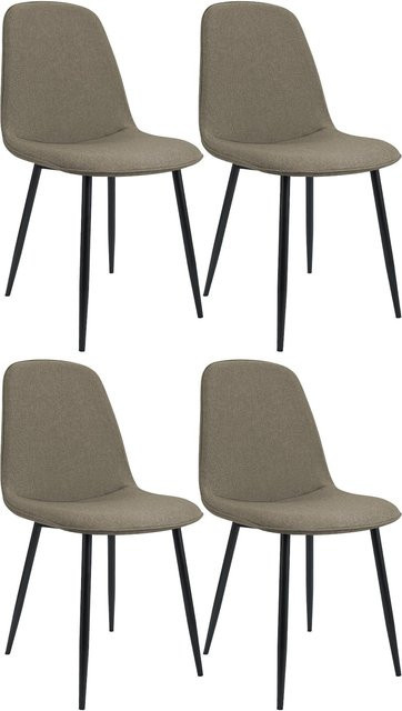 CLP Esszimmerstuhl 4er Set Maryam gepolstert mit Rückenlehne in modernem Design - Bild 1