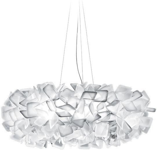 Slamp Clizia Large Pendelleuchte in Weiß aus Opalflex und High Tech Kunststoffelementen mit Glaskristallanteilen - Bild 1