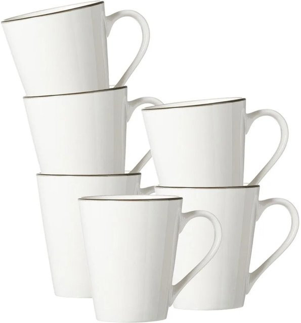 Ritzenhoff & Breker Adela Henkelbecher aus Porzellan 6er Set Grau und Weiß 300 ml - Bild 1