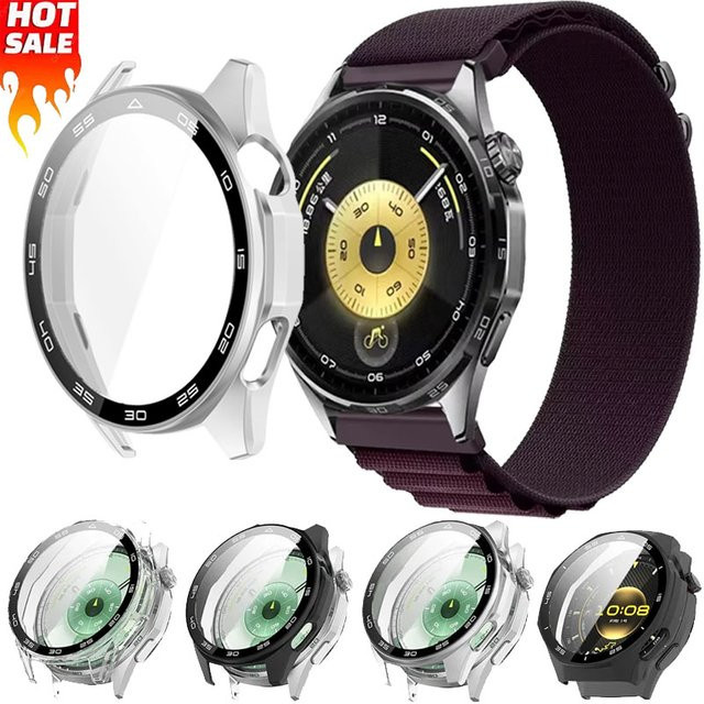 Schutzhülle für Huawei Watch GT6 und GT6 Pro mit gehärtetem Glasfilm und PC-Case, Transparent - Bild 1