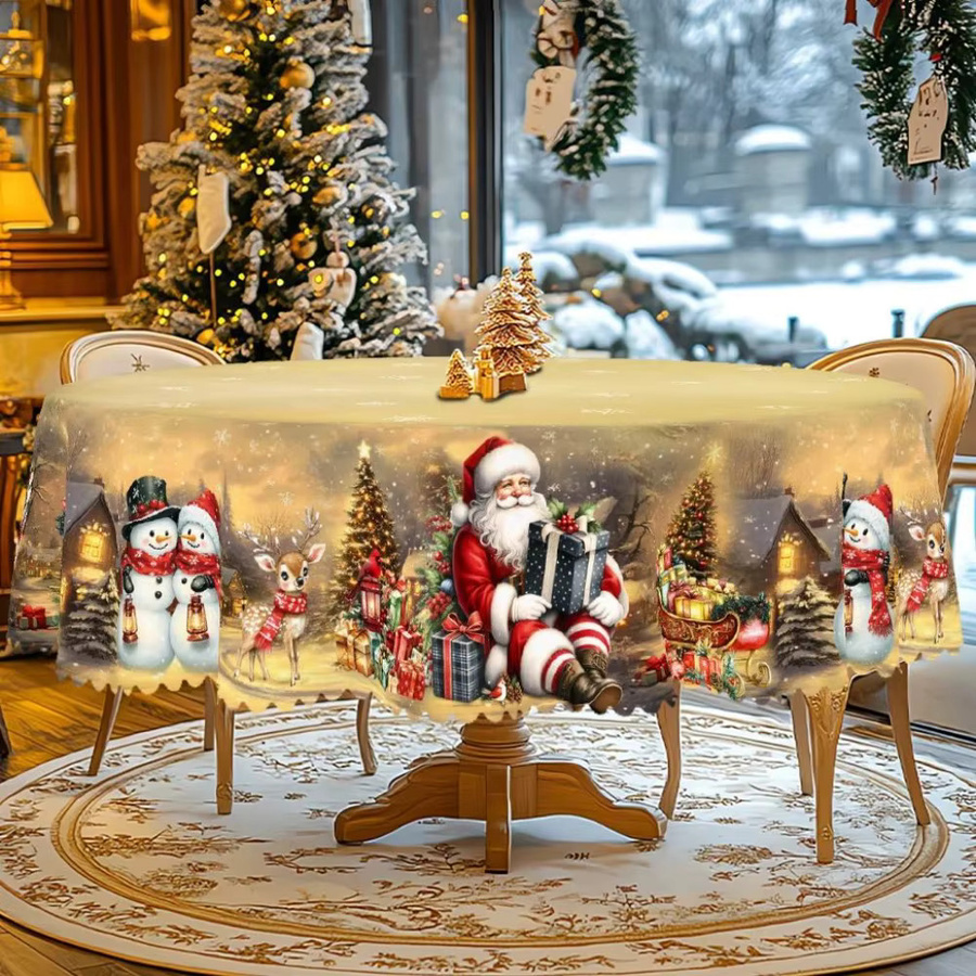 VIKAMA Weihnachts-Tischdecken-Set für Heiligabend und festliche Anlässe in Küche und Terrasse - Bild 4