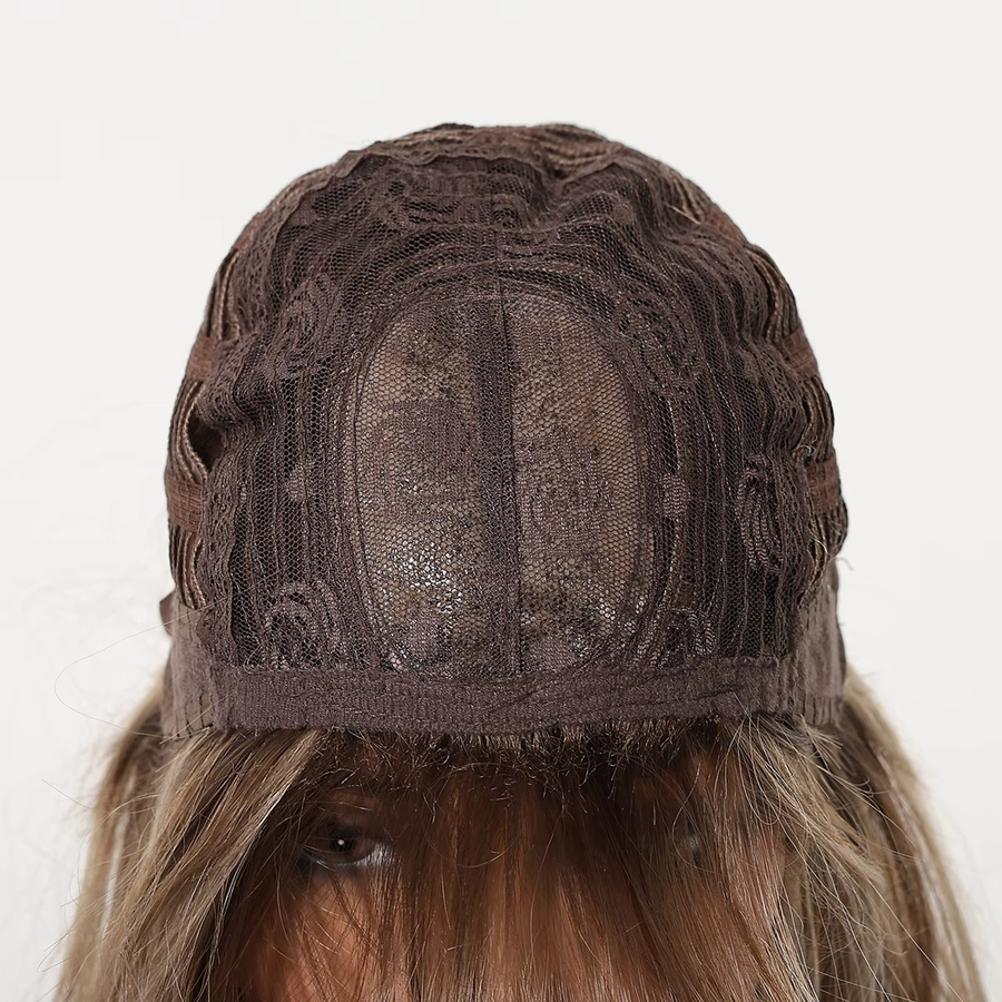 HAIRCUBE Perücke, lange gewellte braune Balayage mit Pony, Damen - Bild 3