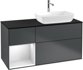 V&B Waschtischunterschrank Finion in Blau lackiert, Breite: 120 cm, Tiefe: 50,1 cm, Höhe: 50,1 cm - Bild 1