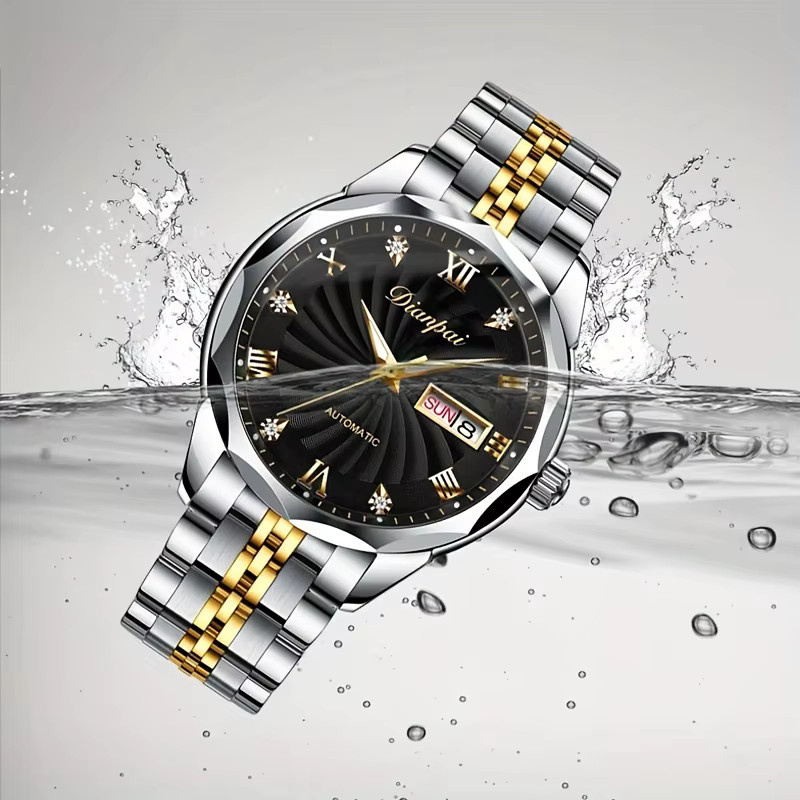 Dianpai Armbanduhr Automatik, Edelstahl, Schwarz, Herren - Bild 2
