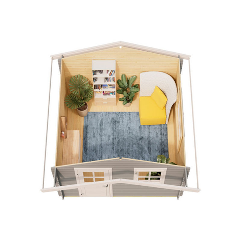 Mr. GARDENER Gartenhaus Spree aus Holz in Grau, B/H/T: 339,8 x 245 x 363 cm - Bild 2