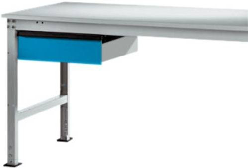 Manuflex LZ4173.5012 ESD Einzelschubfach mit Schloss, Lichtblau RAL 5012, B/T/H: 42,5 x 55,0 x 13,5 cm - Bild 1