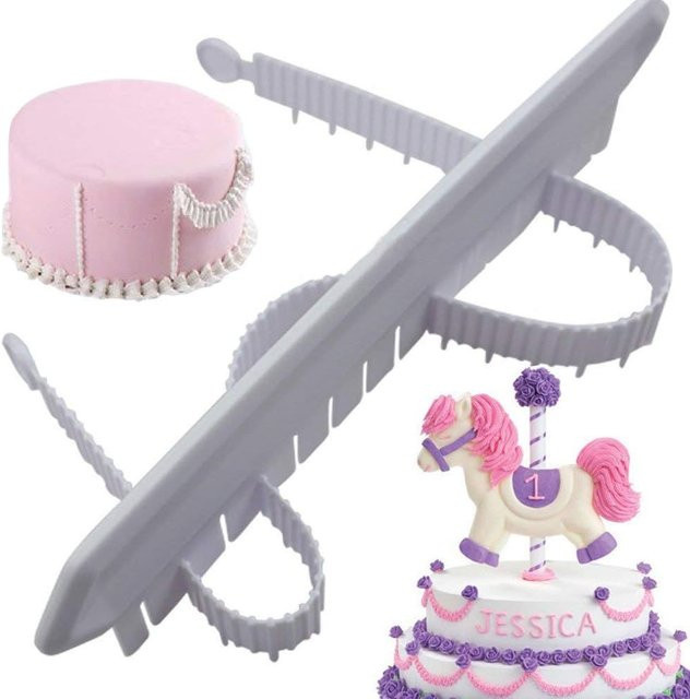 ALICAKE Fondant Dekorations-Lineal zur Kuchenrand-Gestaltung aus Kunststoff - Bild 1