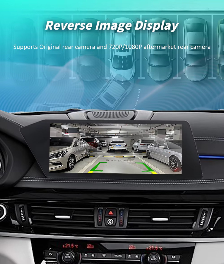 BONROAD Wireless CarPlay und Android Auto Autoradio mit 12,3 Zoll Blade Full-Lamination Bildschirm, GPS-Navigation und Bluetooth für BMW X1 F48 NBT EVO System, Schwarz - Bild 5