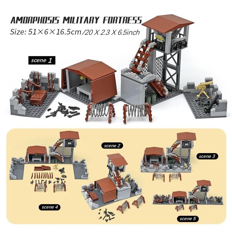 Linyi toy Moc Armeestil Festung Gebäude Bausteine Spielset ab 3 Jahren - Bild 2