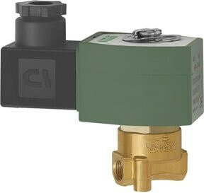 Riegler 2/2-Wege-Magnetventil, Messing, NC, direktgesteuert, 24 V DC, FPM, G 1/8, PN 0-8 bar - Bild 1