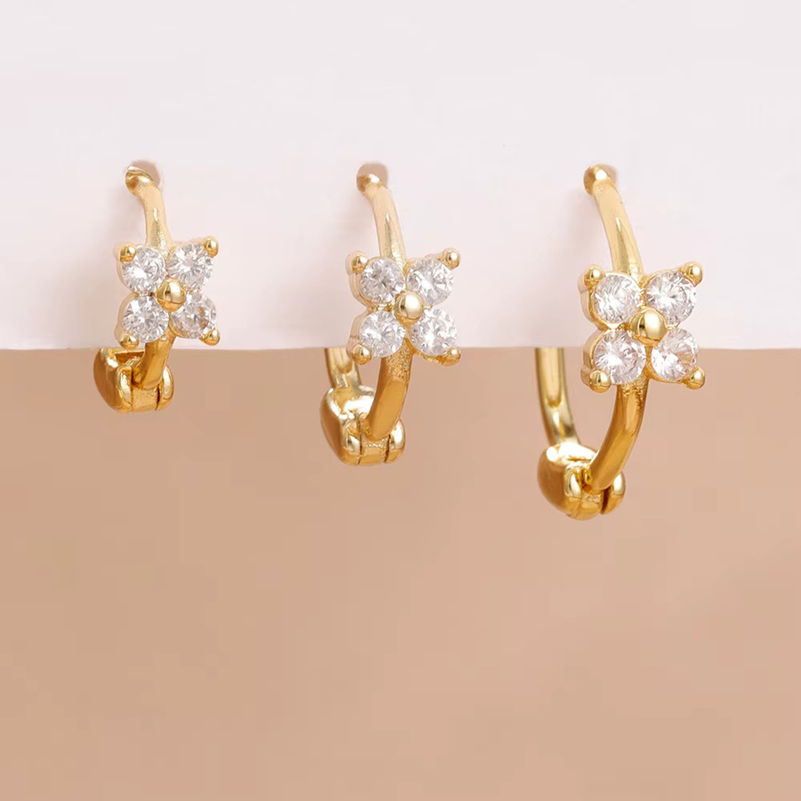 Maodane Creolen Ohrringe Set, Zirkonia, Gold, Damen - Bild 2