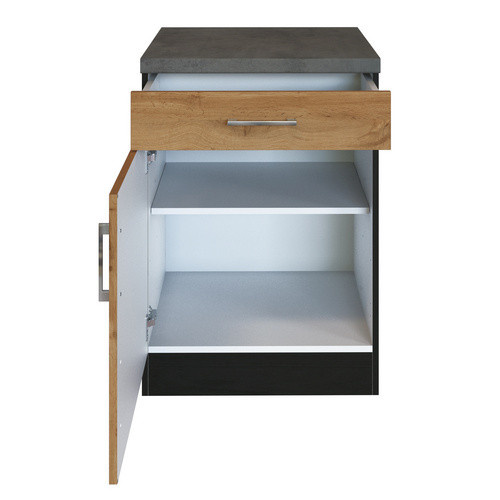 HELD MÖBEL Unterschrank Bologna in Braun mit Schranktüren und Schubladen, B/H/T: 50 x 85 x 60 cm - Bild 2