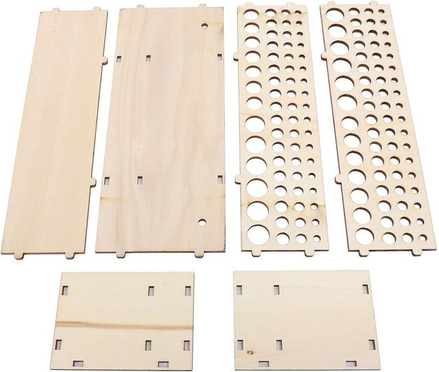 Wosawe Holz Pinselhalter Organizer mit 67 Löchern in Beige - Bild 1