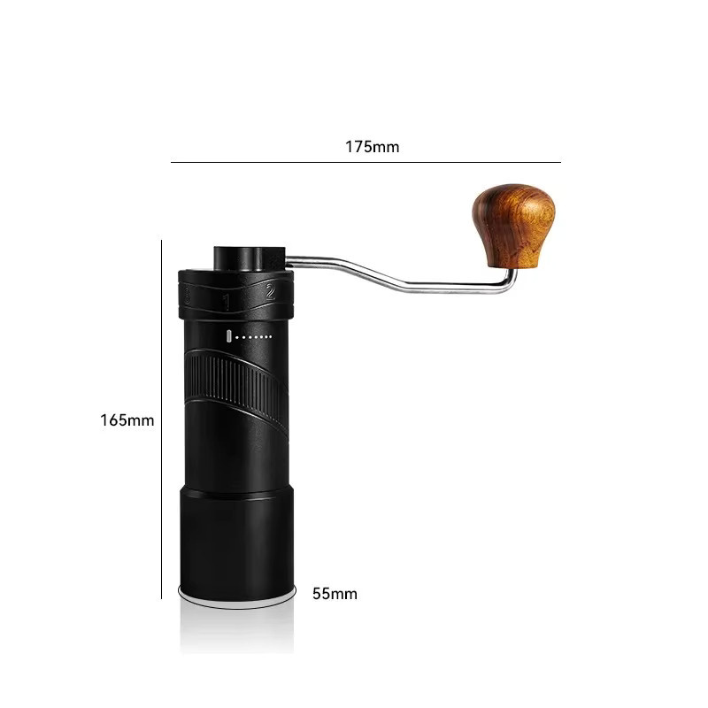 Manuelle Kaffeemühle aus Metall in Schwarz mit verstellbarem Mahlwerk und konischem Mahlwerk für Espresso und Küche, Höhe: 16,5 cm, Durchmesser: 5,5 cm - Bild 4