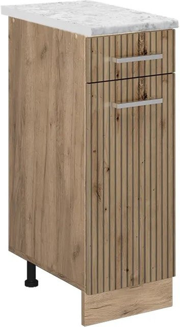 Vicco Küchenunterschrank R-Line Artisan-Eiche/Goldkraft Eiche mit Marmor-Optik, B/T/H: 30 x 60 x 81,6 cm - Bild 1