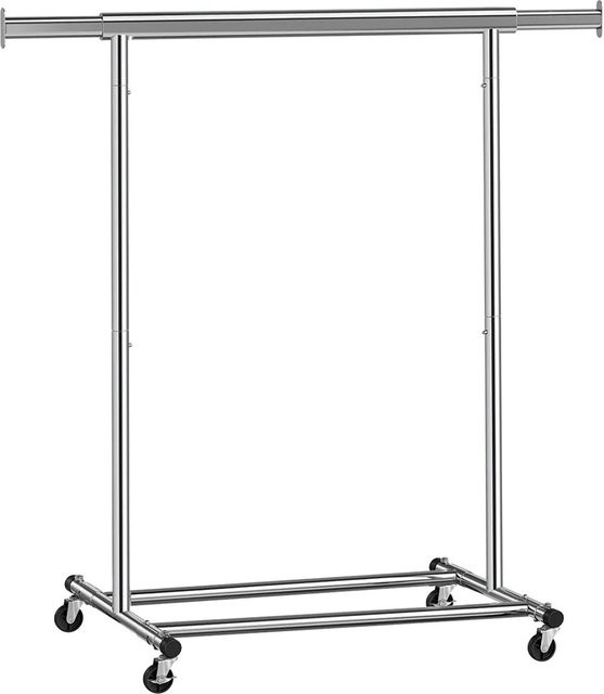 Songmics Kleiderständer mit Rollen aus Stahl in Silber, B/T/H: 45,5 x 90,0 x 160,0 cm - Bild 1