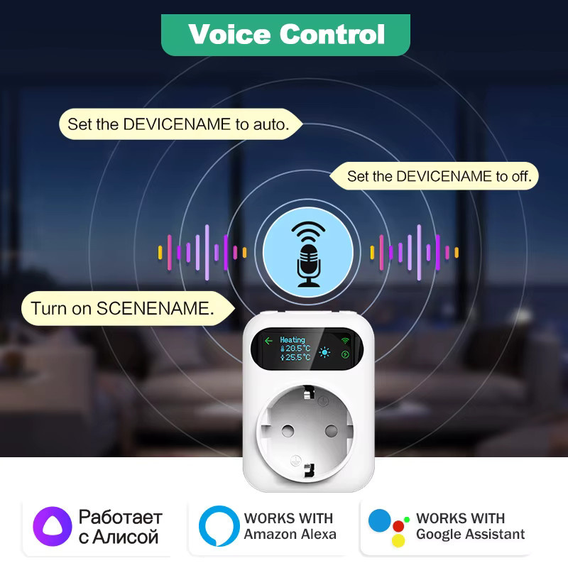 Tuya Smart Home Thermostat Steckdose mit Wifi und App-Steuerung, Temperaturregler in Weiß von ecobuy well, kompatibel mit Alexa und Google Home - Bild 2