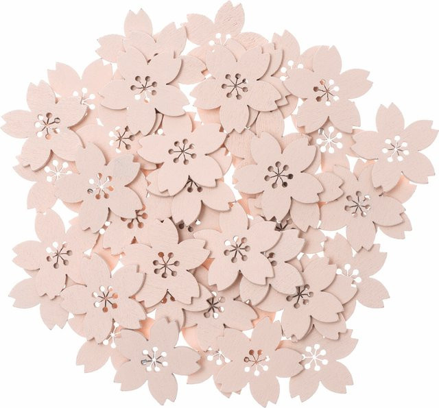 Rico Design Holzstreu Kirschblüte in Puder mit 48 Stück - Bild 1