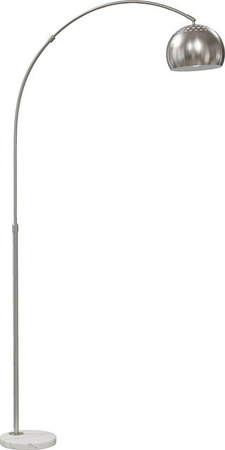 HOMCOM Bogen Stehlampe in Silber mit Marmorsockel und verstellbarem Lampenschirm für Wohnzimmer, Schlafzimmer oder Büro, E27 Fassung
