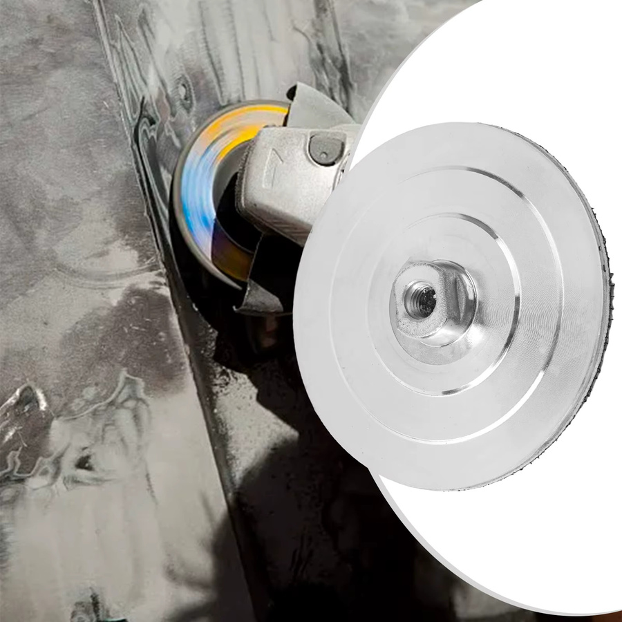 Vibratite Backer Pad Aluminium Basis Halterung für Diamant Polierpads, 4 Zoll, Farbe: Silber, für M10 und M14 Polierer - Bild 3