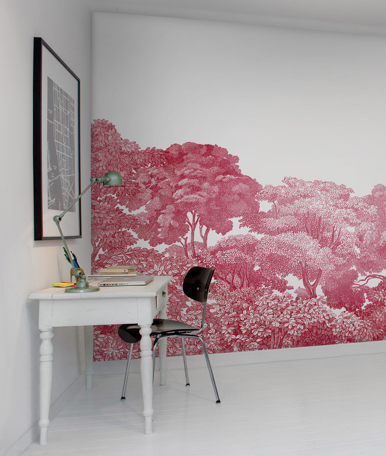 Rebel Walls Mural Bellewood Crimson Florales Wandbild in Rot mit Herbstmotiv - Bild 2