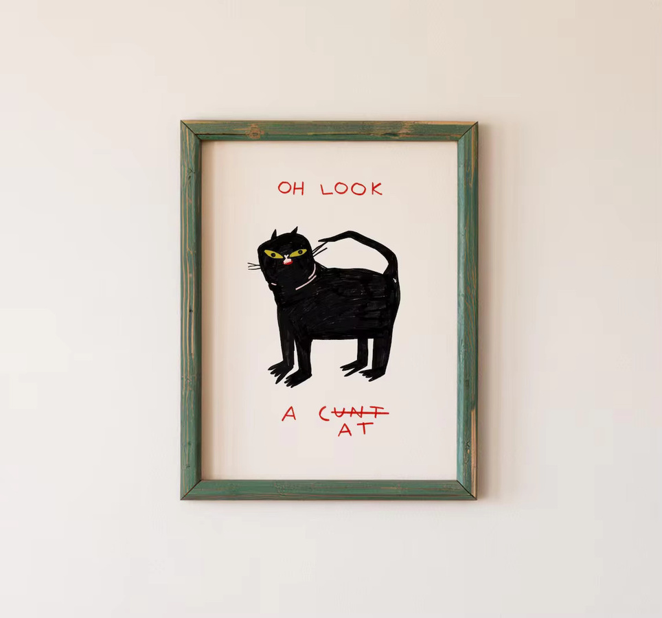 Humorvolles Wandposter mit schwarzer Katze im Boho-Stil von SHENCHEN als dekoratives Kunstposter aus Papier - Bild 1