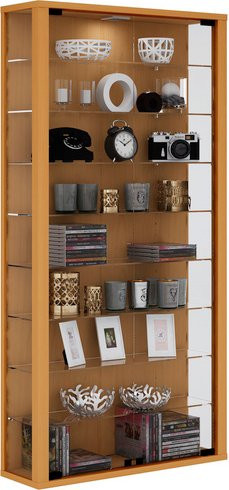 VCM Wandvitrine Vitrosa Maxi in Buche mit ESG-Sicherheitsglas, B/T/H: 59 x 18 x 113 cm - Bild 1