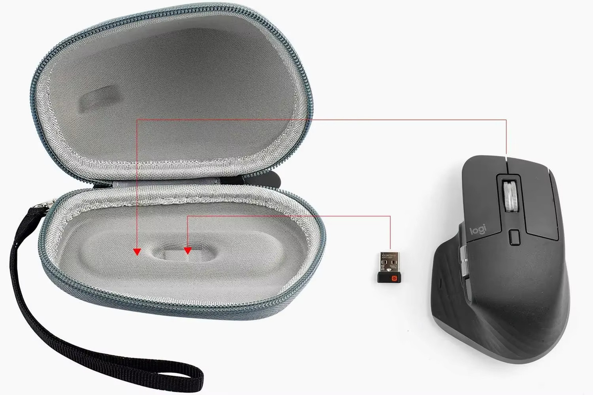 Logitech Reise-Aufbewahrungstasche aus hartem EVA für die kabellose Maus MX Master 3S, 3 und 2S in Schwarz - Bild 5