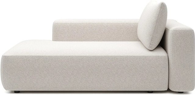 Vente-unique Recamiere Daviso ohne Schlaffunktion in Creme Beige meliert B: 185 cm, T: 119 cm, H: 84 cm - Bild 1