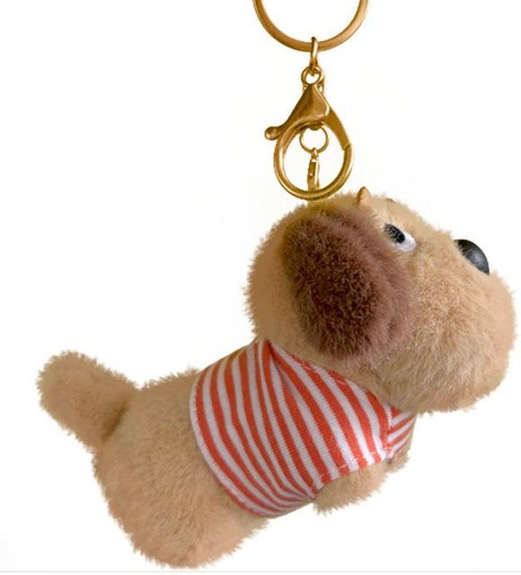 BC Pet Supplies Schlüsselanhänger Dackel Hund Fußball, Plüsch, 10cm, brown - Bild 1