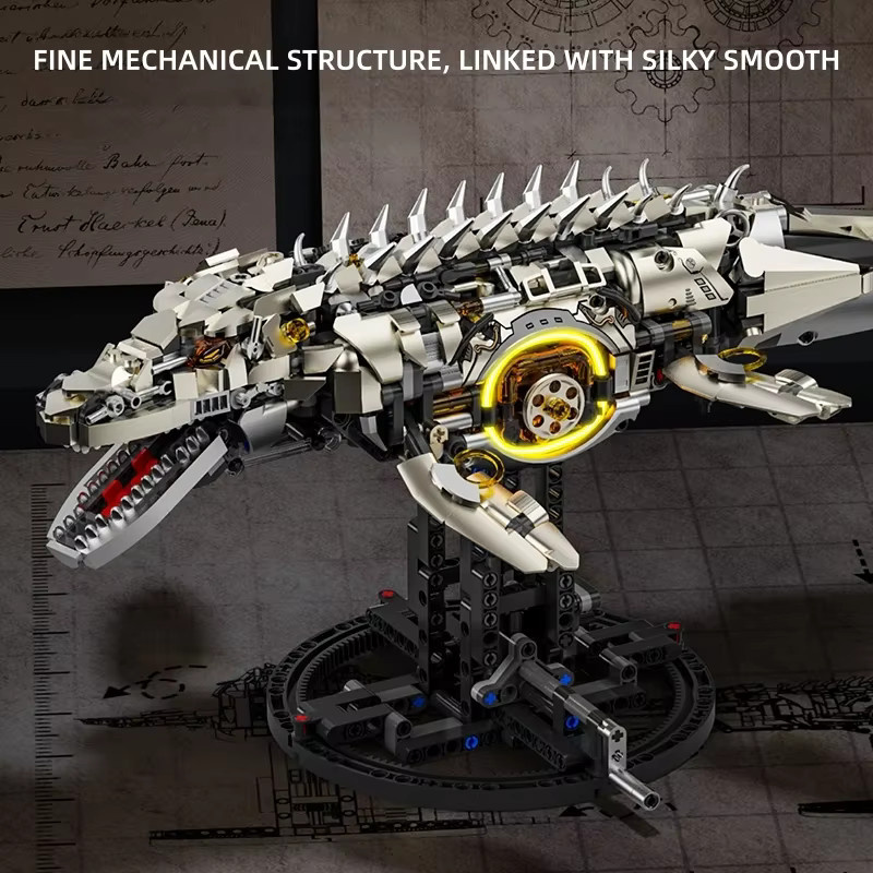 FUNXINEE Mechanisches Mosasaurus-Modell, Seedrachen-Baukasten, 1413 Teile - Bild 5
